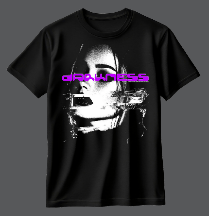 Black Printed T-shirt Front